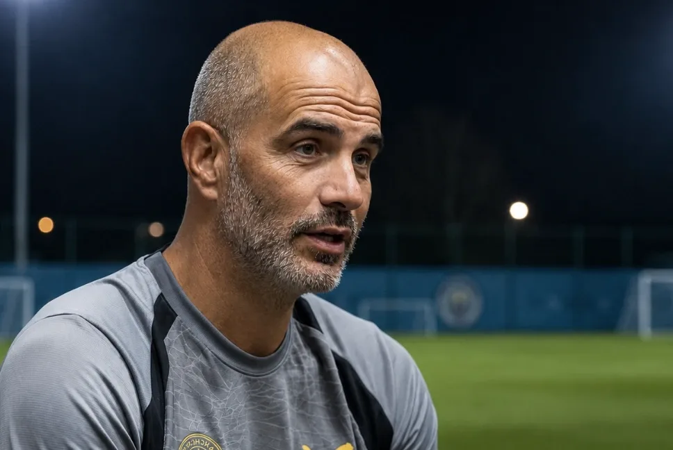 Enzo Maresca during a Manchester City press conference ahead of the new season.